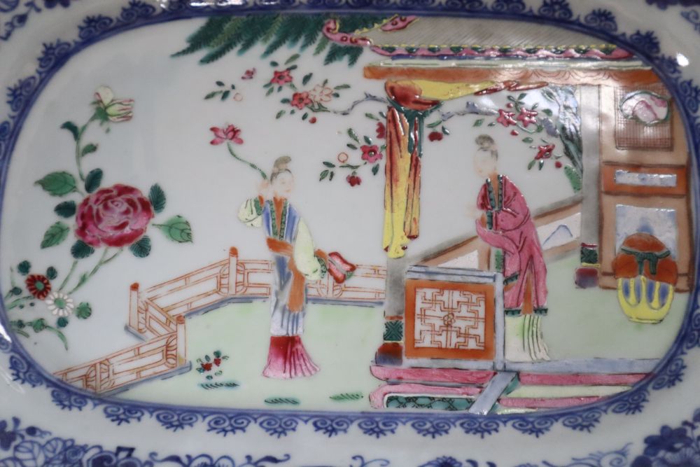 A set of four 18th century Chinese Export famille rose dishes